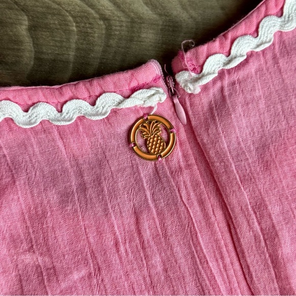 Simply Southern Pink Embroidered Flowers Rickrack Trim Sleeveless Dress Size XL - Picture 11 of 16